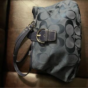 Coach Navy Signature Shoulder Bag NEW